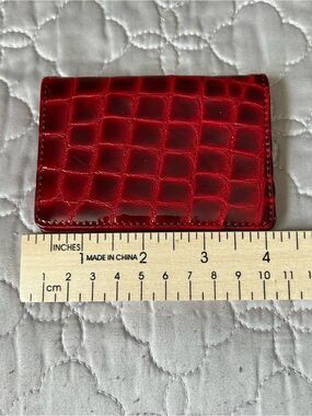 Red Croc-Embossed Card Holder - Women Accessories